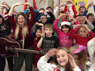Happy Julie at 4th grade class