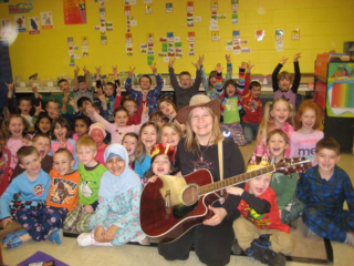 Happy Julie loves schools